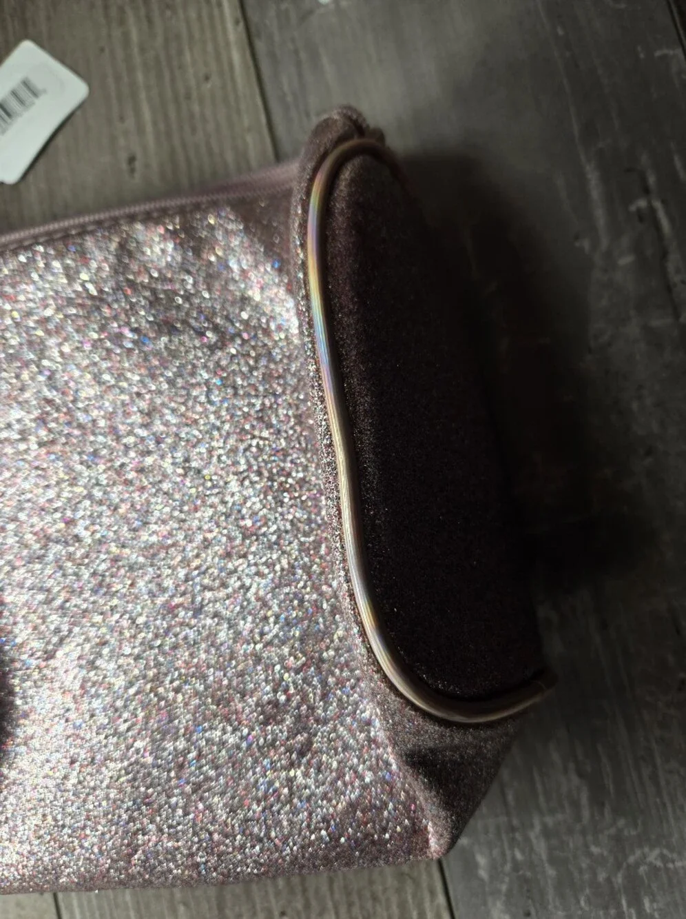 NWT Glitter Pink Cosmetic Makeup Bag – Rose Gold/Holographic